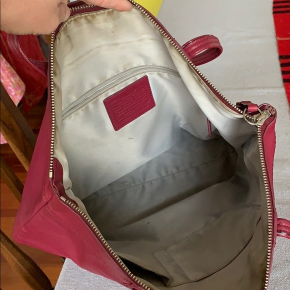 COPY - Large Coach Embossed Monogram Leather Tote - Picture 4 of 7